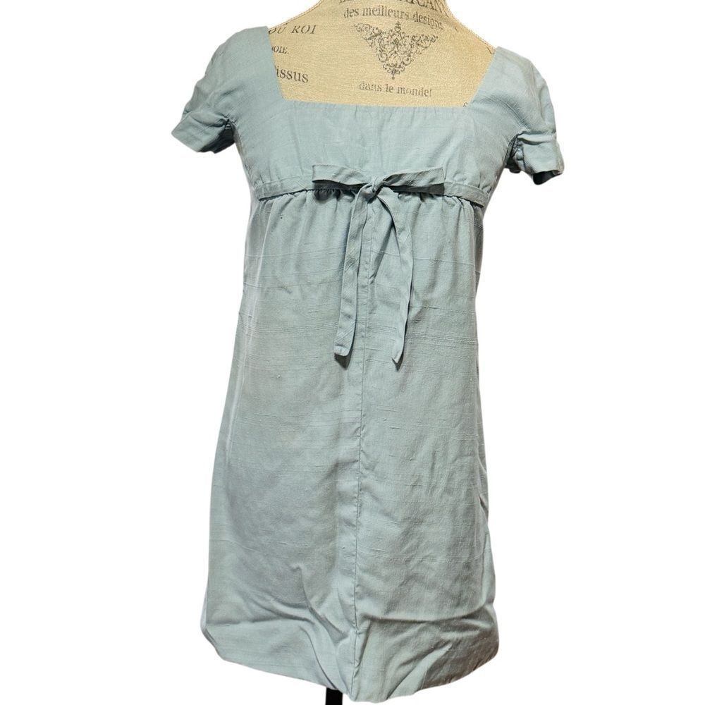Vintage Vogue Paris Original Pattern Handmade Dress Cap Sleeve Light Blue Small